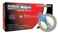 Picture of MCR-NO-123 - Microflex® Large Blue Nitron One® 5.5 mil Nitrile Lightly Powdered Disposable Gloves (100 Gloves Per Box)